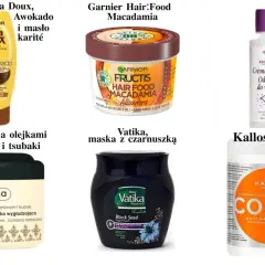 Produkty do pielęgnacji włosów: maski Garnier, Ziaja, Vatika, Kallos i odżywka Hegron. Pomogą Ci dowiedzieć się, jak zmyć olejek z włosów.