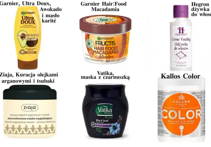 Produkty do pielęgnacji włosów: maski Garnier, Ziaja, Vatika, Kallos i odżywka Hegron. Pomogą Ci dowiedzieć się, jak zmyć olejek z włosów.